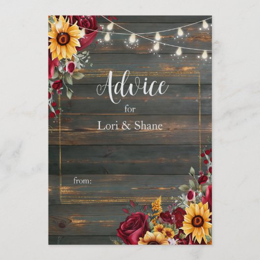 Rustiek Roos en Aster Wedding Advieskaart (Voorkant)