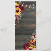 Rustiek Roos en Aster Wedding Menu (Achterkant)