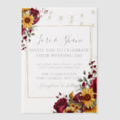 Rustiek Roos en Aster Wedding Vellum Uitnodigingen (Voorkant)