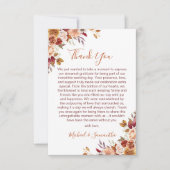 Rustiek Roos en Chrysanthemum herfstbruiloft Bedankkaart (Voorkant)