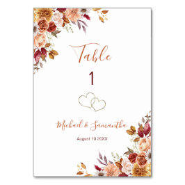 Rustiek Roos en Chrysanthemum herfstbruiloft Kaart