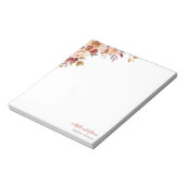 Rustiek Roos en Chrysanthemum herfstbruiloft Notitieblok (Linkerzijde)