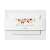 Rustiek Roos en Chrysanthemum herfstbruiloft Uitnodigingen Wikkel (Voorkant Voorbeeld)