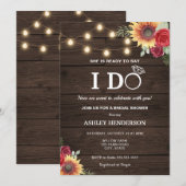 Rustiek Roos en Zonnebloem Vrijgezellenfeest Kaart (Voorkant / Achterkant)