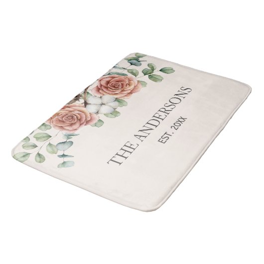 Rustiek Roos Eucalyptus Floral Botanical Badmat (Gekanteld)