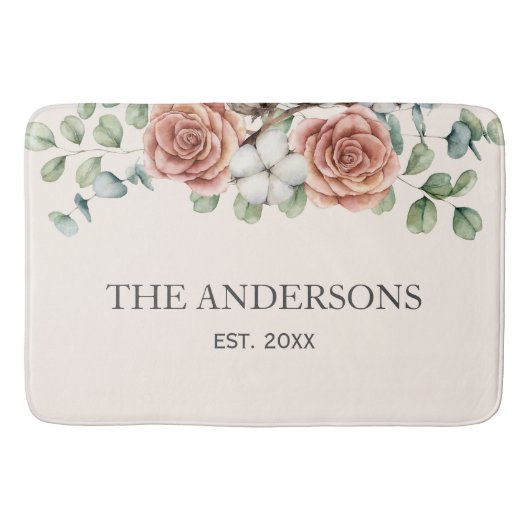 Rustiek Roos Eucalyptus Floral Botanical Badmat (Voorkant)