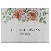 Rustiek Roos Eucalyptus Floral Botanical Snijplank (Voorkant)