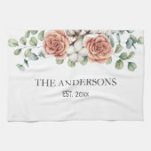 Rustiek Roos Eucalyptus Floral Botanical Theedoek (Horizontaal)