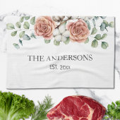 Rustiek Roos Eucalyptus Floral Botanical Theedoek