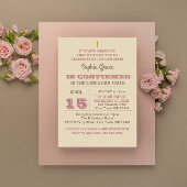 Rustiek Roos Gold Bevestigingsuitnodiging Kaart