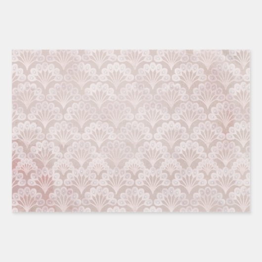 Rustiek Roos Goud Bloemen Botanische Natuur Patroo Inpakpapier Vel (Voorkant 2)