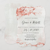 Rustiek Roos goud textured Wedding Invitation Kaart (Voorkant / Achterkant)