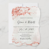 Rustiek Roos goud textured Wedding Invitation Kaart (Voorkant)