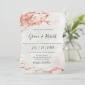 Rustiek Roos goud textured Wedding Invitation Kaart (Staand voorkant)