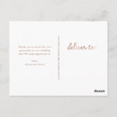 Rustiek Roos Gouden Trouwfoto Bedankt Briefkaart (Achterkant)