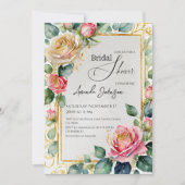 Rustiek Roos Ingelijste Waterverf Bloemen Vrijgeze Kaart (Voorkant)