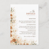 Rustiek Roos, Pampas & Calla Lily Wedding Details Informatiekaartje (Voorkant)