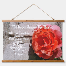 Rustiek Roos Tapestry met Quote van Abe Lincoln Hangend Wandkleed