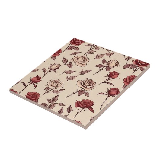 rustiek Roos Tegeltje (Zijkant)