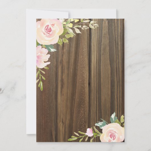 Rustiek Roos Vrijgezellenfeest Kaart (Achterkant)