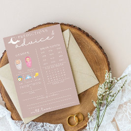 Rustiek roze Baby shower Advies & Voorspellingen K Kaart