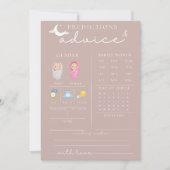 Rustiek roze Baby shower Advies & Voorspellingen K Kaart (Voorkant)