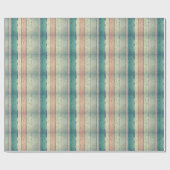 Rustiek roze & blauw houtnergpatroon inpakpapier (Vlak)