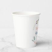 Rustiek Roze Blauw Pastel Botanisch Baby shower Papieren Bekers (Rechts)