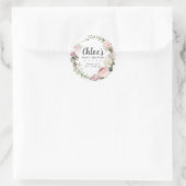 Rustiek Roze Bloemen Baby shower Dank u Ronde Sticker (Tas)