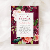 Rustiek Roze Bloemen Bourgondië Bruiloft Vrijgezel Kaart