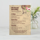 Rustiek, Roze, Bloemen, Cowgirl, Routebeschrijving Kaart (Staand voorkant)