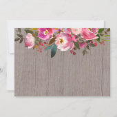 Rustiek Roze Bloemen Eerste Heilige Communie Foto Kaart (Achterkant)