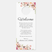 Rustiek Roze Bloemen Hangers van de huwelijksdeur (Achterkant)