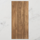 Rustiek Roze Bloemen & Hout Bruiloft Menu Kaart (Achterkant)