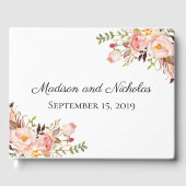 Rustiek Roze Bloemen Huwelijk Gastboek Gastenboek (Voorkant)