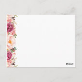 Rustiek Roze Bloemen Huwelijksadvies Kaarten (Achterkant)