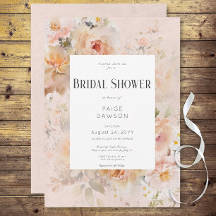 Rustiek Roze Bloemen Lijst Vrijgezellenfeest Kaart