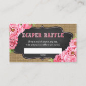 Rustiek Roze Bloemen Luier Raffle ticket spel Informatiekaartje (Voorkant)