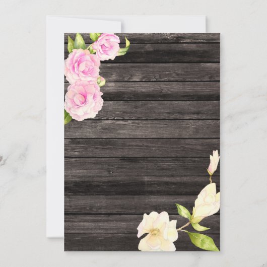 Rustiek Roze Bloemen Meisje Verjaardag Custom Foto Bedankkaart (Achterkant)