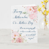 Rustiek Roze Bloemen Moederdag Moeder in de wet Kaart (Gele Bloem)