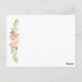 Rustiek Roze Bloemen Plaats Instelling Dank u kaar Briefkaart (Achterkant)