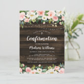 Rustiek Roze Bloemen String Lights Meisje Bevestig Kaart (Staand voorkant)