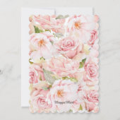 Rustiek Roze Bloemen String Lights repetitie diner Kaart (Achterkant)