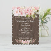 Rustiek Roze Bloemen String Lights repetitie diner Kaart (Staand voorkant)