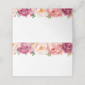 Rustiek Roze Bloemen Trouwvoeding Label Kaarten Plaatskaartje (Buitenkant ongevouwen)