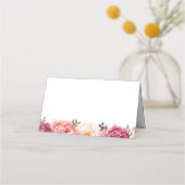 Rustiek Roze Bloemen Trouwvoeding Label Kaarten Plaatskaartje (Achterkant)