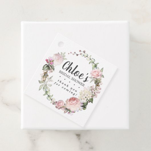 Rustiek Roze Bloemen Vrijgezellenfeest Dank u Bedankjes Labels (In situ)