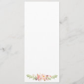 Rustiek Roze Bloemen Wedding Menu Rack Kaarten (Achterkant)
