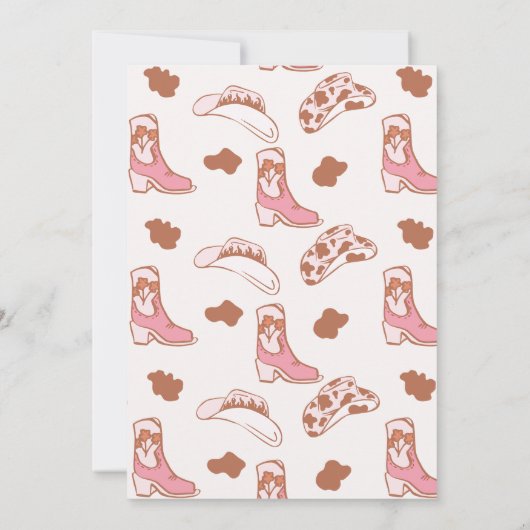 Rustiek Roze Boot Cowgirl Eerste Rodeo 1e Verjaard Kaart (Achterkant)