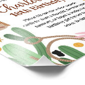 Rustiek Roze Bruin Rodeo Verjaardag Tijd Capsule T Foto Afdruk (Hoek)